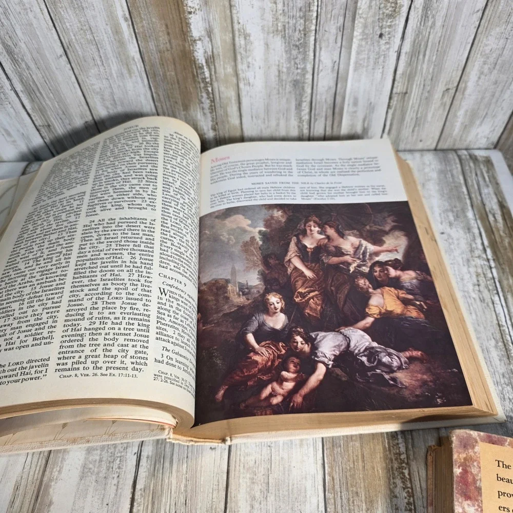 Vintage 1968 Catholic Holy Bible and Golden Press Childrens Bible Set 2 Books
